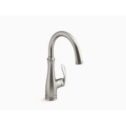 Kohler KOHLER K-29107-VS Bellera Vibrant Stainless 1-Handle Deck Mount Bar And Prep Handle/Lever Kitchen Faucet