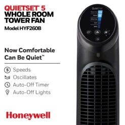 Honeywell Honeywell HYF260B 40" White Quiet Set Oscillating Tower Fan, Black -Digitopia Deals Store 13c682d005094938a72a2fdc5a33c78b