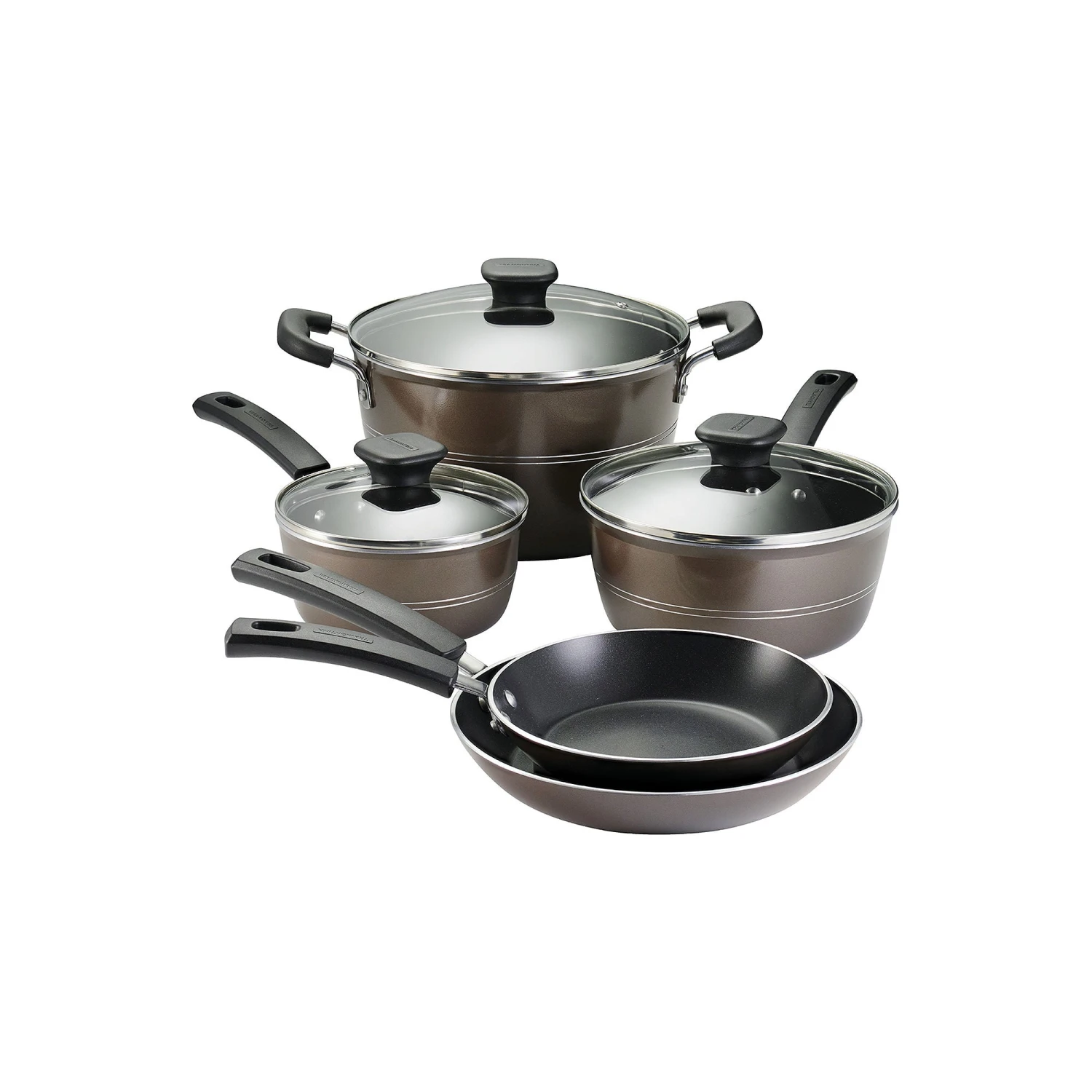 Tramontina Tramontina 8-Pc. Cookware Set - HAZELNUT ONE SIZE 1 Tramontina Tramontina 8-Pc. Cookware Set - HAZELNUT ONE SIZE