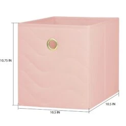 Mainstays Mainstays MSD436150707022 Collapsible Quilted Fabric Cube Storage Bins (10.5" X 10.5"), 4 Pack, Pink Blush -Digitopia Deals Store 14fa090518e14bfa96f339e9237accab