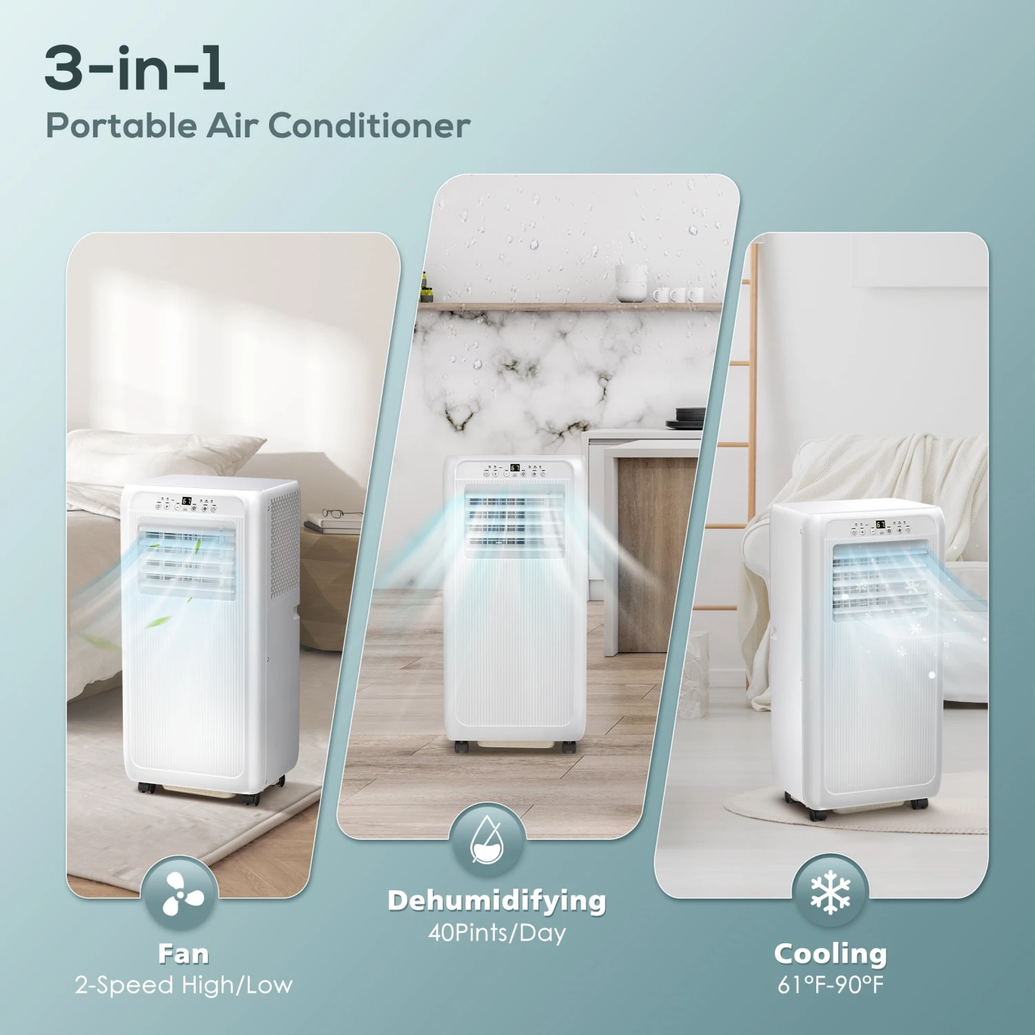 LHRIVER Lhriver FDP29-2026V1R3-LH-N Portable Air Conditioner With Window Kits 6000BTU (10000 BTU ASHRAE) - White 4 LHRIVER Lhriver FDP29-2026V1R3-LH-N Portable Air Conditioner With Window Kits 6000BTU (10000 BTU ASHRAE) - White - Image 4