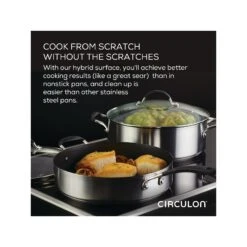 Circulon Circulon Steelshield Stainless Steel 3-Qt. Sauce Pan - SILVER ONE SIZE -Digitopia Deals Store 1764abf4e25b4ec1b63c0de047574218