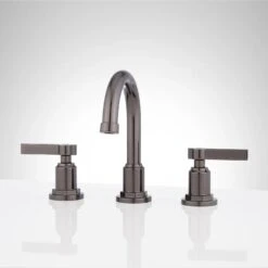 Signature Hardware Signature Hardware 482746 Greyfield 1.2 GPM Widespread Bathroom Faucet With Metal Lever Handles And Pop-Up Drain Assembly, Gunmetal