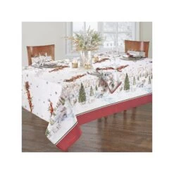 Elrene Home Fashions Elrene Home Fashions Snowy Sleighride Tablecloth - MULTI ONE SIZE