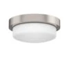 Signature Hardware Leavells 2-Light Flush-Mount Ceiling Light - Brushed Nickel - Opal Shade