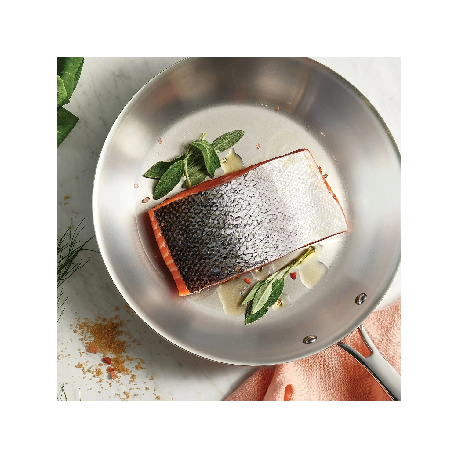 Tramontina Tramontina Gourmet Tri-Ply Clad Stainless Steel Induction-Ready Fry Pan 80116/007DS - STAINLESS STEEL ONE SIZE 2 Tramontina Tramontina Gourmet Tri-Ply Clad Stainless Steel Induction-Ready Fry Pan 80116/007DS - STAINLESS STEEL ONE SIZE - Image 2