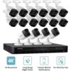 DEFENDER Defender 4K4T16B16 4K Outdoor Security Camera System With 16 Weather Resistant, Night Vision Cameras, 4TB DVR
