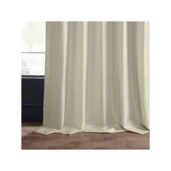 Exclusive Fabrics & Furnishing Exclusive Fabrics & Furnishing Pleated Vintage Textured Faux Dupioni Energy Saving Blackout Pinch Pleat Single Curtain Panel - Off White -Digitopia Deals Store 1d49dec79182480fb470d411d5f34182
