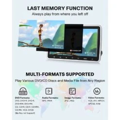 Ricilar Ricilar Premium 10.5" Dual Screen Portable DVD Player For Car 2 X DVD Player Non-built-in Battery, Black 12 Ricilar Ricilar Premium 10.5" Dual Screen Portable DVD Player For Car 2 X DVD Player Non-built-in Battery, Black -Digitopia Deals Store 208e2fe9d6c34b10b9c9ef5425c9b445