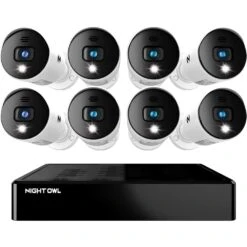 Night Owl Night Owl CL-BT2D1-88L Bluetooth 8 Channel DVR W/ 1TB Hard Drive & 8 Wired 1080p HD Spotlight Security Cameras