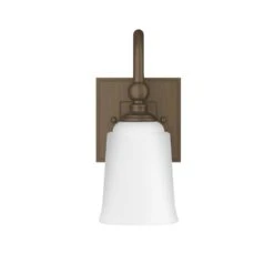 Signature Hardware Signature Hardware PHVL2121BRZ Antonia Vanity Sconce - Single Light - Frosted Glass - Bronze
