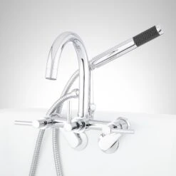 Signature Hardware Signature Hardware HL-621T-L-C-U Contemporary Gooseneck Tub Faucet W/Hand Spray & Lever Handles - Chrome