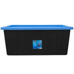 Hart HART 206270 40 Gallon Heavy Duty Latching Plastic Storage Bin, Black Base/Blue Lid, Set Of 3 -Digitopia Deals Store 27c9842d065141ca80a886c530d7655a