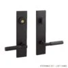 Signature Hardware Signature Hardware EH.SSQTB.2625.10.L.BLK-NB Straight Knurled Solid Brass Entrance Door Set Lever Handle - Left Hand - No Backset - Satin Black