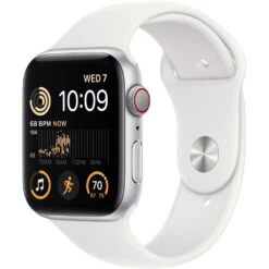 Apple Apple Watch SE 2 Cell 44mm Silver Aluminum - White Sport Band MNU63LL/A