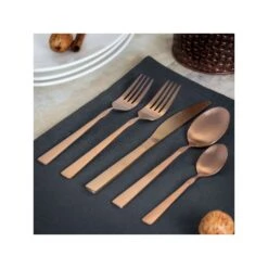 MEGACHEF Megachef Cravat 20-Pc. 18/10 Stainless Steel Flatware Set - MATTE ROSE GOLD ONE SIZE -Digitopia Deals Store 2b2b1ce5301f40f8bfda0b9b08d0ade7