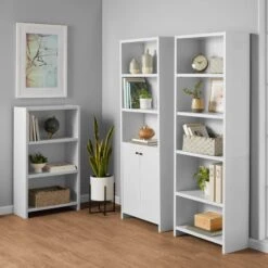 Mainstays Mainstays 436644 Westley 5 Shelf Bookcase, White Finish -Digitopia Deals Store 2b401c34845b4571b2fa7217d25d44f9