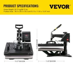 VEVOR VEVOR TLM13136 6 In 1 360 Degree Rotation Swing Away Heat Press Machine -Digitopia Deals Store 2b6cec43a67a43aca62e09bd1eebc5b8