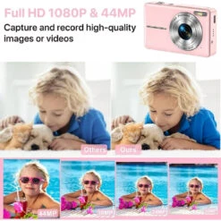 Melcam Melcam 01DC403-P HD 1080P 44MP Digital SLR Camera Camcorder With 2.4 Inch LCD Screen, Pink -Digitopia Deals Store 2c2185839c7345b6bd9f615446a7640d