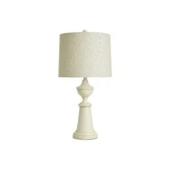 Collective Design By Stylecraft Collective Design By Stylecraft Baluster Style Table Lamp TL332567JCADS - SATIN WHITE ONE SIZE