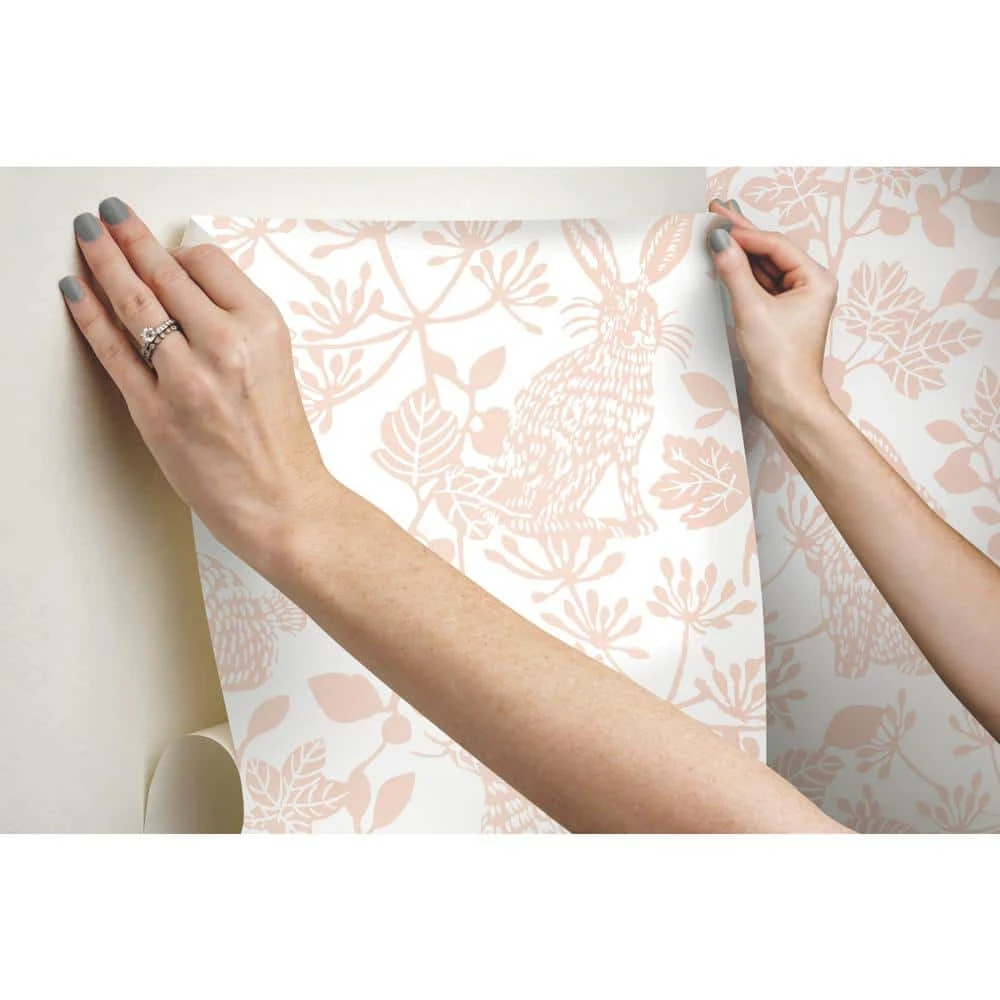 York Wallcoverings York Wallcoverings PSW1343RL 45 Sq Ft Botanical Bunnies Pink Peel And Stick Non-woven Wallpaper 5 York Wallcoverings York Wallcoverings PSW1343RL 45 Sq Ft Botanical Bunnies Pink Peel And Stick Non-woven Wallpaper - Image 5