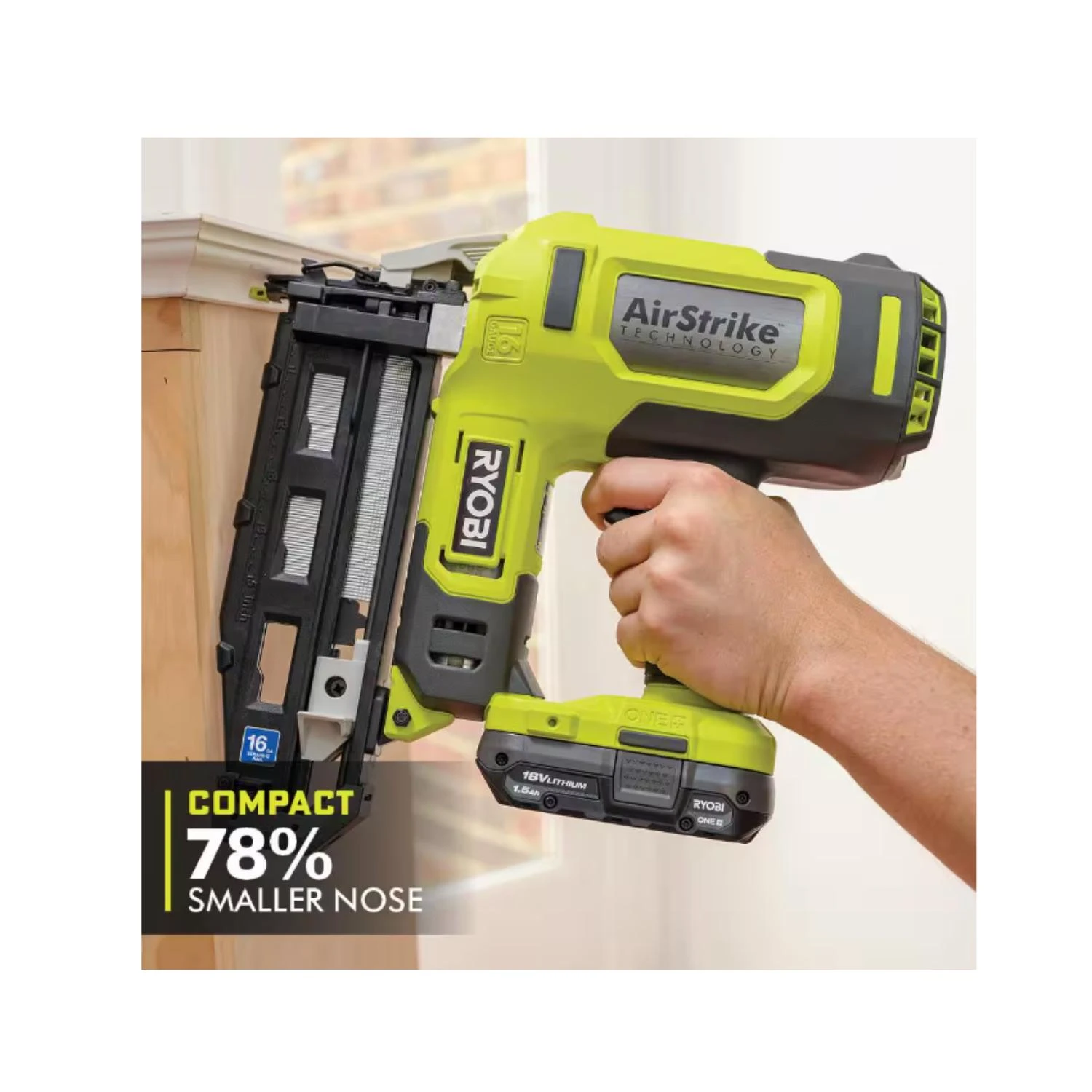Ryobi Ryobi P326 ONE+ 18V AirStrike 16-Gauge Cordless Finish Nailer (Tool Only) 4 Ryobi Ryobi P326 ONE+ 18V AirStrike 16-Gauge Cordless Finish Nailer (Tool Only) - Image 4