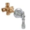 Signature Hardware In Wall 3-Way Diverter Valve W/Handle & Escutcheon & 2 Brass Plugs - Chrome