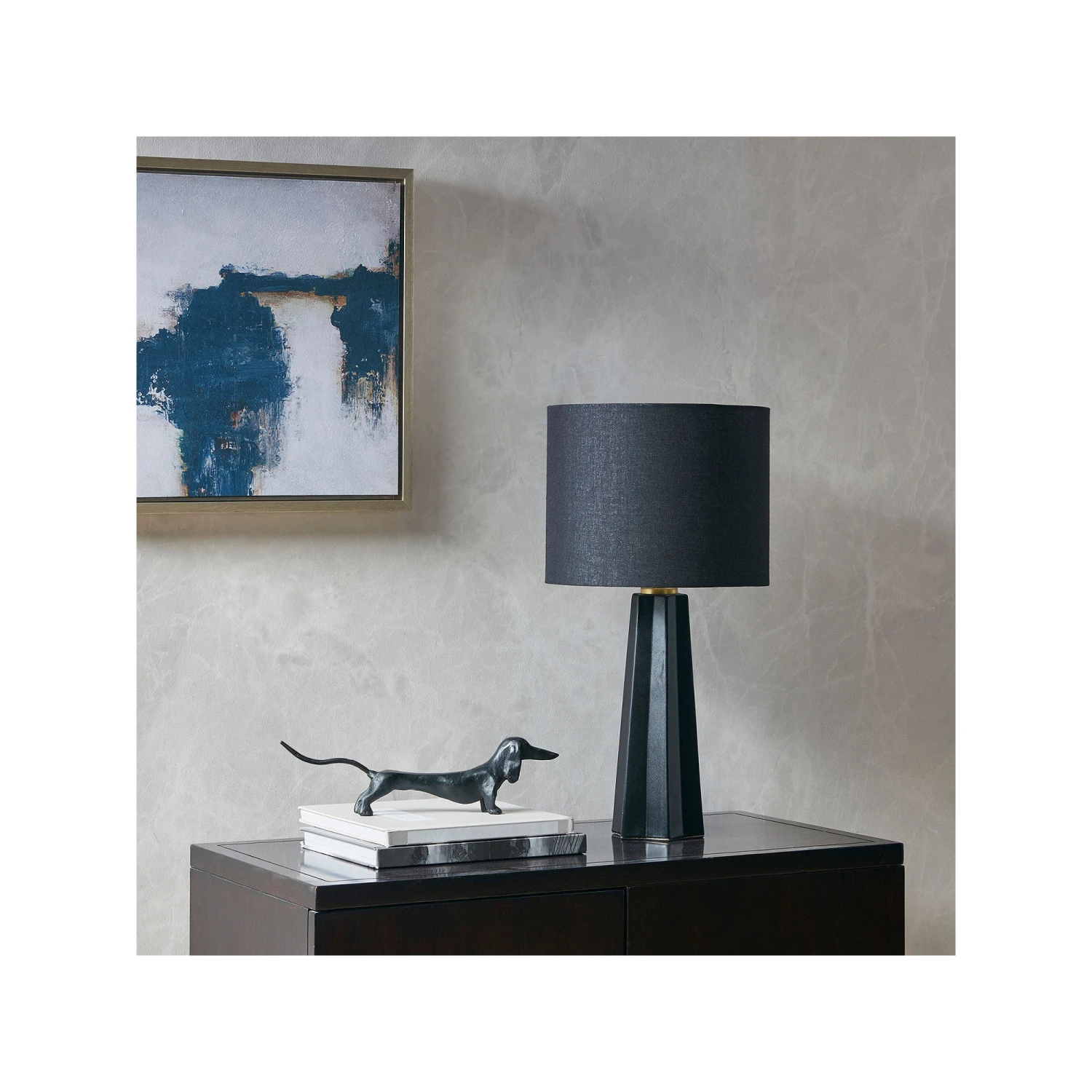Martha Stewart Martha Stewart Athena Geometric Ceramic Table Lamp - BLACK ONE SIZE 3 Martha Stewart Martha Stewart Athena Geometric Ceramic Table Lamp - BLACK ONE SIZE - Image 3