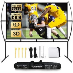 AYAOQIANG AYAOQIANG 120" Portable Projector Screen With Foldable Stand