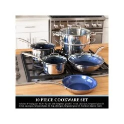GRANITESTONE Granitestone Stainless Steel Blue 10-Pc. Cookware Set - BLUE ONE SIZE 6 GRANITESTONE Granitestone Stainless Steel Blue 10-Pc. Cookware Set - BLUE ONE SIZE -Digitopia Deals Store 3834e94a4d024f02a912f0e023dbfed4