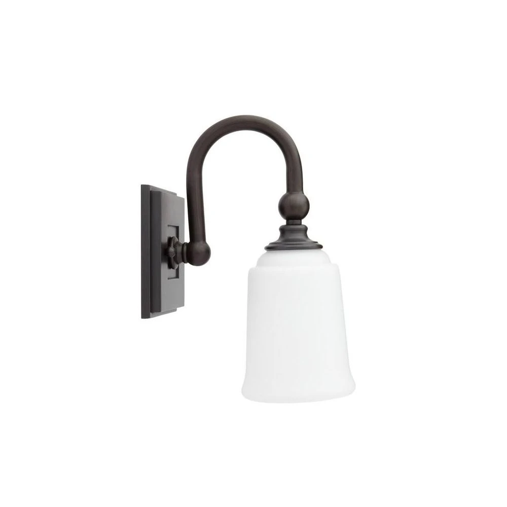 Signature Hardware Signature Hardware PHVL2121BRZ Antonia Vanity Sconce - Single Light - Frosted Glass - Bronze 3 Signature Hardware Signature Hardware PHVL2121BRZ Antonia Vanity Sconce - Single Light - Frosted Glass - Bronze - Image 3