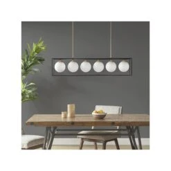 INK + IVY Ink + Ivy Ink+Ivy Helena 6-Light Frosted Glass Globe Linear Chandelier - ANTIQUE BRASS ONE SIZE -Digitopia Deals Store 3cf75a55ed4247b0bbd8ddbc76cce88f