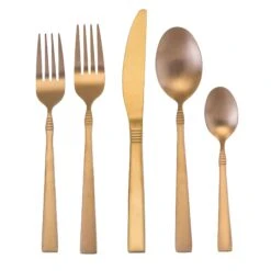 MEGACHEF Megachef Cravat 20-Pc. 18/10 Stainless Steel Flatware Set - MATTE ROSE GOLD ONE SIZE
