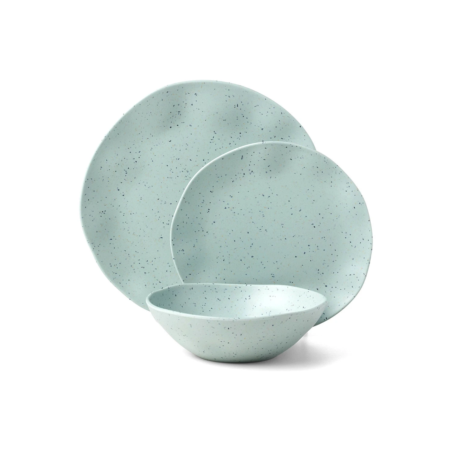 Oneida Oneida Terrazzo Melamine 12-Pc. Melamine Dinnerware Set - GREEN ONE SIZE 3 Oneida Oneida Terrazzo Melamine 12-Pc. Melamine Dinnerware Set - GREEN ONE SIZE - Image 3