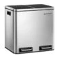 Songmics SONGMICS ULTB30H Trash Can 2 X 4(2 X 15L) Gallon Dual Compartment Garbage Can 8 Gallon Recycle Bin For Small Kitchens Silver
