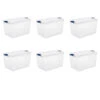 Sterilite Sterilite 2028-04 66 Qt. L Latch Box Stadium Set Of 6 - Blue