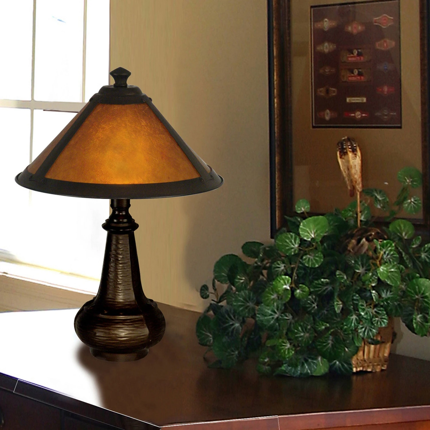 Dale Tiffany Dale Tiffany 'Antioch Mica Table Lamp - AMBER ONE SIZE 2 Dale Tiffany Dale Tiffany 'Antioch Mica Table Lamp - AMBER ONE SIZE - Image 2