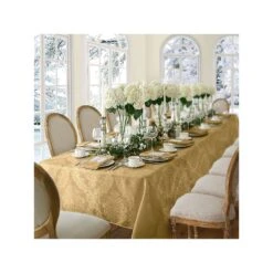 Elrene Home Fashions Elrene Home Fashions Barcelona Jacquard Damask Tablecloth - GOLD ONE SIZE
