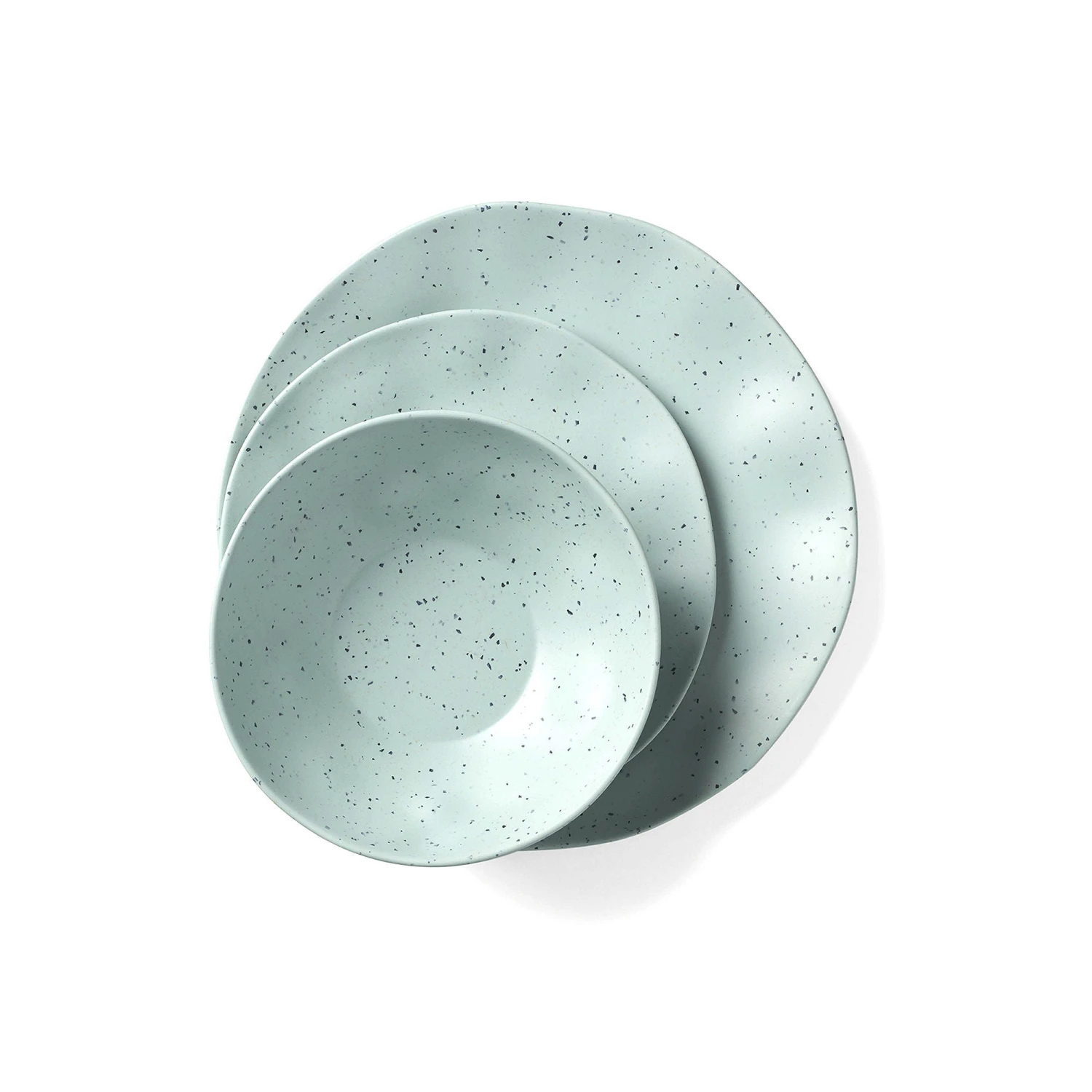 Oneida Oneida Terrazzo Melamine 12-Pc. Melamine Dinnerware Set - GREEN ONE SIZE 2 Oneida Oneida Terrazzo Melamine 12-Pc. Melamine Dinnerware Set - GREEN ONE SIZE - Image 2