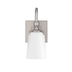 Signature Hardware Signature Hardware Antonia Vanity Sconce - Single Light - Frosted Glass - Brushed Nickel
