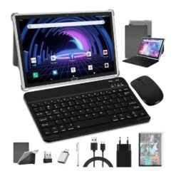 ZONKO Zonko K118A Tablet 10 Inch Tablet, Zonko Tablet 2 In 1 Android Tablet With Keyboard Wireless Mouse Stylus, 4G Cellular