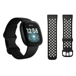Fitbit Fitbit FB511BKBKLBNDLS Versa 3 Bundle, Black