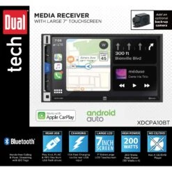 Dual Electronics Dual Electronics XDCPA10BT LED Multimedia Touch Screen 7 Inch Double DIN Car Stereo Apple CarPlay Android Auto -Digitopia Deals Store 58a3e6b0e53e43b580d167c5f2d8b511