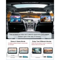 Ricilar Ricilar Premium 10.5" Dual Screen Portable DVD Player For Car 2 X DVD Player Non-built-in Battery, Black 13 Ricilar Ricilar Premium 10.5" Dual Screen Portable DVD Player For Car 2 X DVD Player Non-built-in Battery, Black -Digitopia Deals Store 5988ecf2cc354f199501aa8858ef8d7a