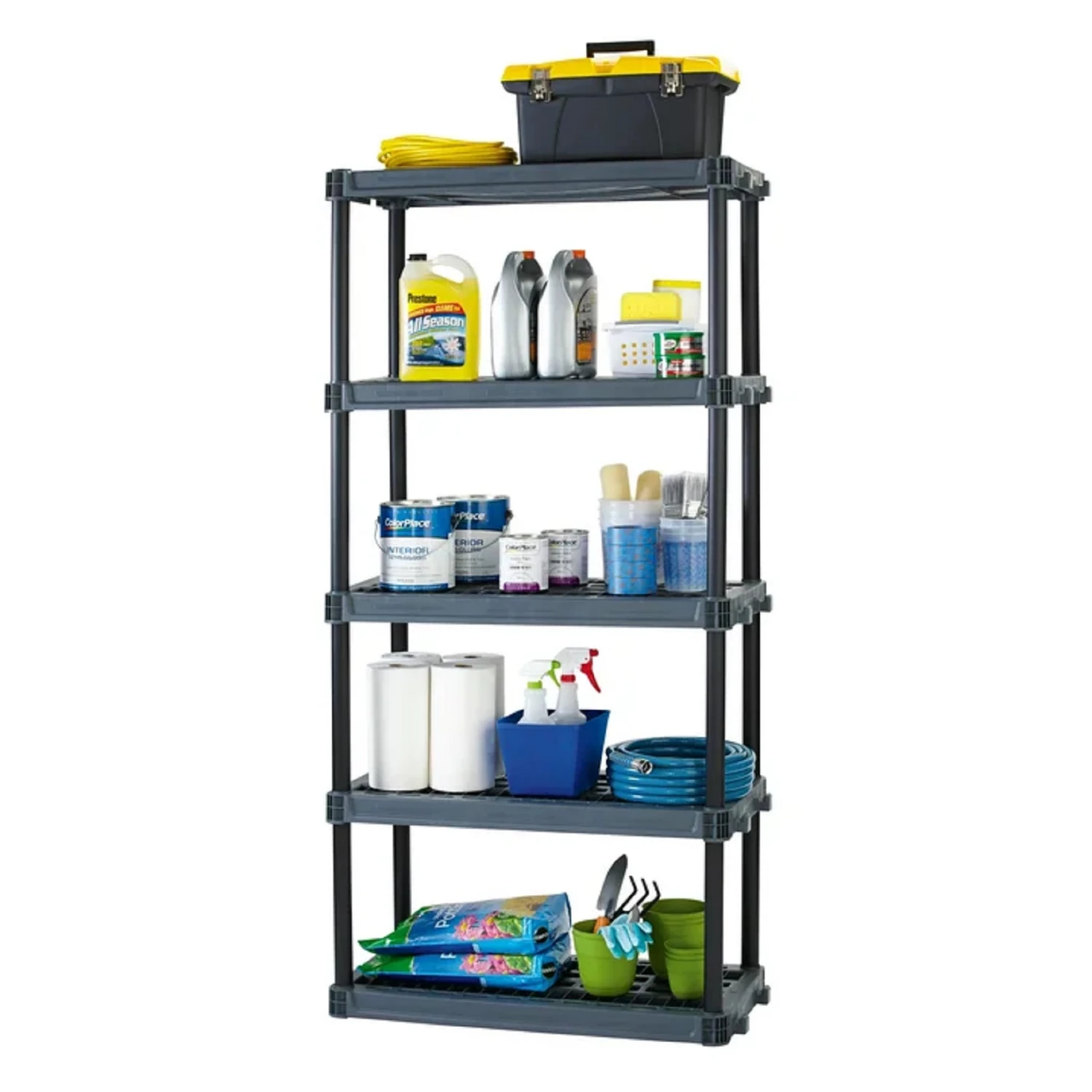 Plano Plano PLA9618SB 5-Shelf Heavy Duty Plastic Storage Shelves, 73"x36"x18" 2 Plano Plano PLA9618SB 5-Shelf Heavy Duty Plastic Storage Shelves, 73"x36"x18" - Image 2