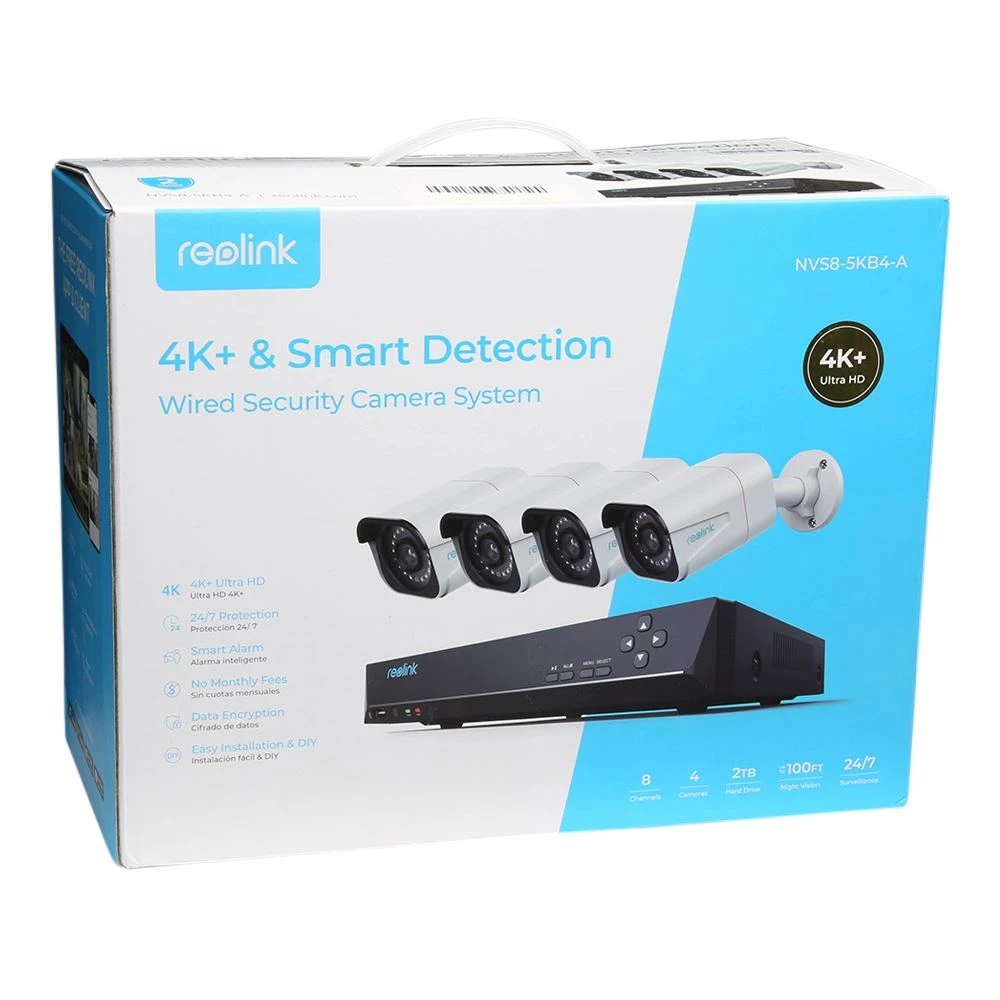 Reolink Reolink NVS8-10MB4-A NVS Series (B) 8 Channel 4xCameras Outdoor Wired 10MP Ultra HD 2TB Built-in HDD NVR Security System - White,Black 2 Reolink Reolink NVS8-10MB4-A NVS Series (B) 8 Channel 4xCameras Outdoor Wired 10MP Ultra HD 2TB Built-in HDD NVR Security System - White,Black - Image 2