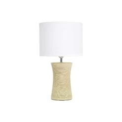 Asstd National Brand Asstd National Brand Simple Designs Hourglass Ceramic Table Lamp LT2099-BGE - BEIGE ONE SIZE