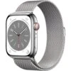 Apple Apple Watch Gen 8 Series 8 Cell 45mm Silver Stainless Steel - Silver Milanese Loop MNKG3LL/A