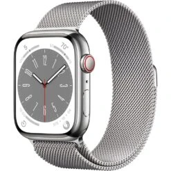 Apple Apple Watch Gen 8 Series 8 Cell 45mm Silver Stainless Steel - Silver Milanese Loop MNKG3LL/A