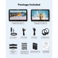 Ricilar Ricilar Premium 10.5" Dual Screen Portable DVD Player For Car 2 X DVD Player Non-built-in Battery, Black 15 Ricilar Ricilar Premium 10.5" Dual Screen Portable DVD Player For Car 2 X DVD Player Non-built-in Battery, Black -Digitopia Deals Store 6c6e4cfabd6c4d60a8b760e0a58aec06